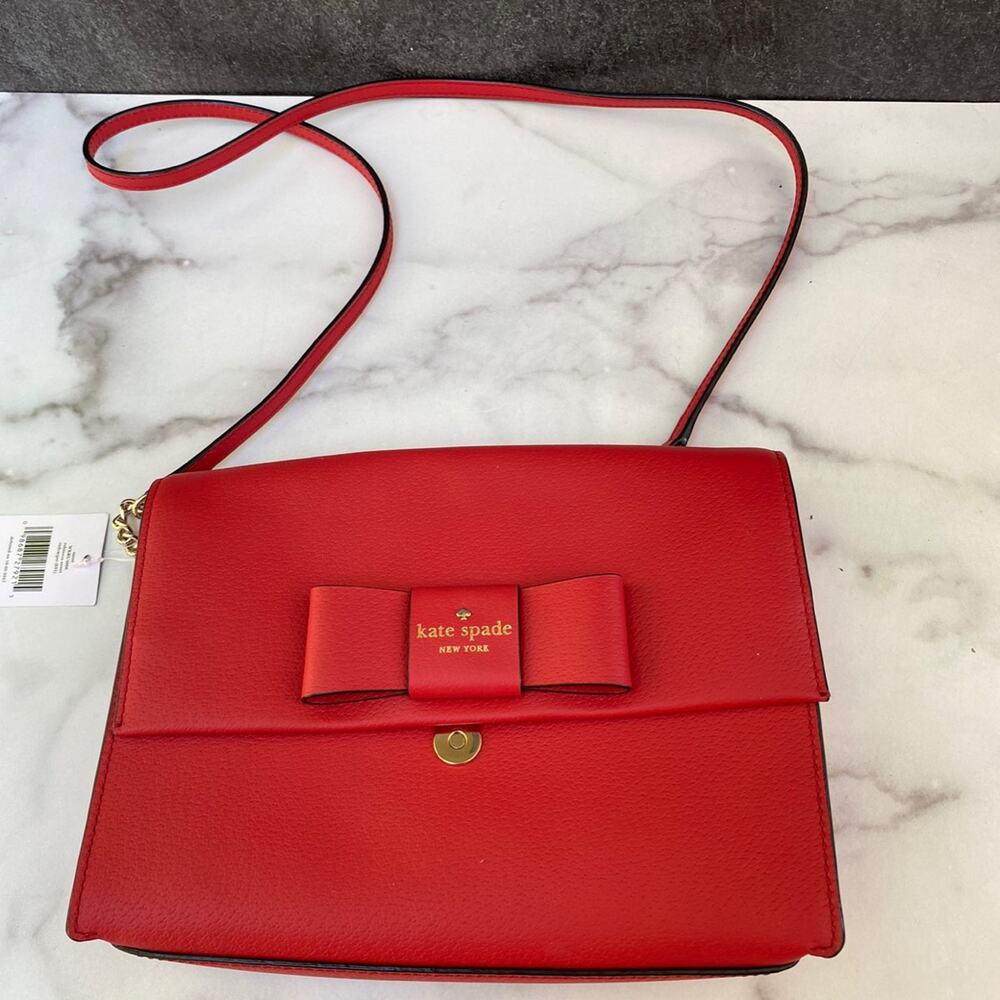 Kate Spade Robinson Street Zambia Leather Red Carpet Crossbody Bag NEW - Picture 1 of 12